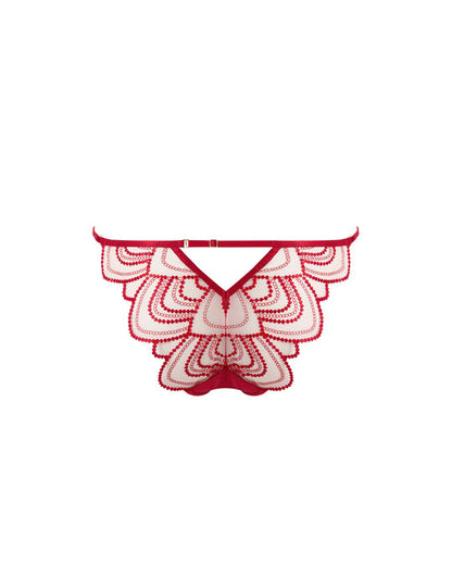 Soraya Sheer Embroidered Brief Savvy Red