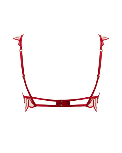 Soraya Sheer Embroidered Bra Savvy Red