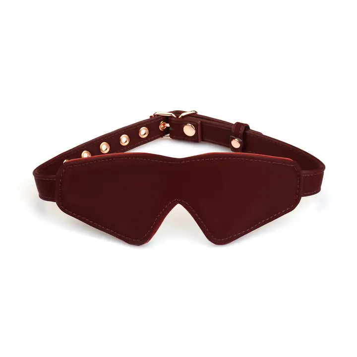 Plush Velour Metallic Burgundy Blindfold