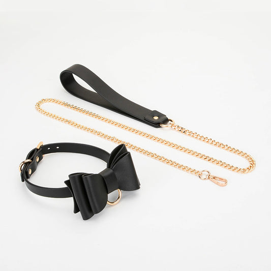 Lead Me Bow Collar & Leash Black