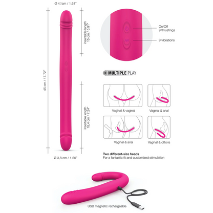 Vibrating and Thrusting Double Dildo
