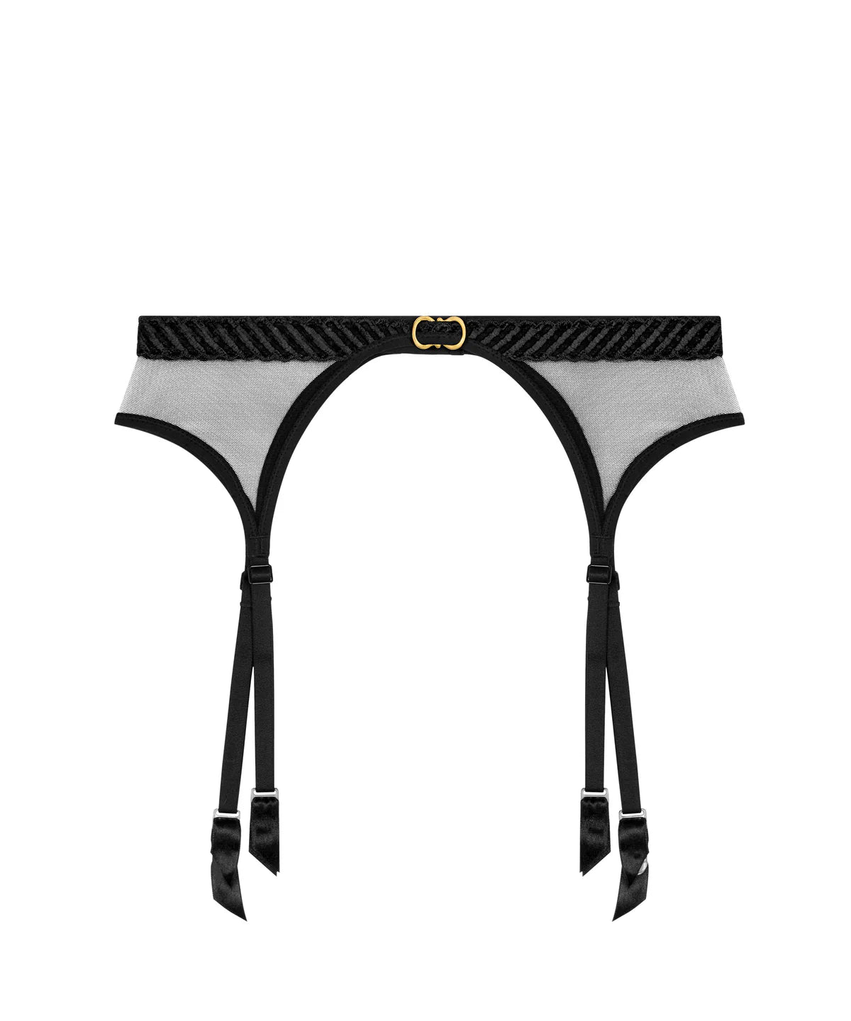 Aubade Sheer Emotion Suspender Belt Black
