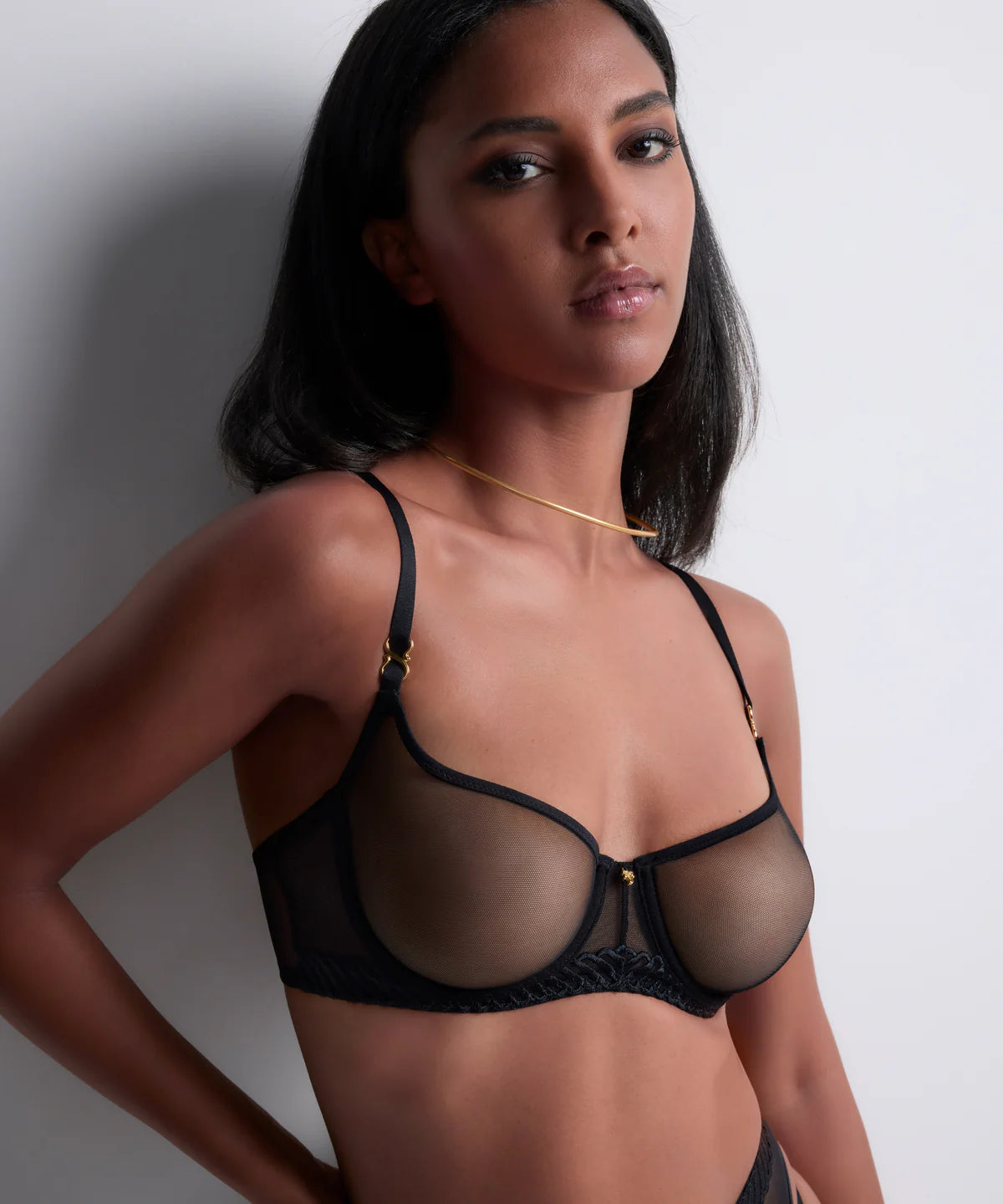Aubade Sheer Emotion Half Cup Bra Black