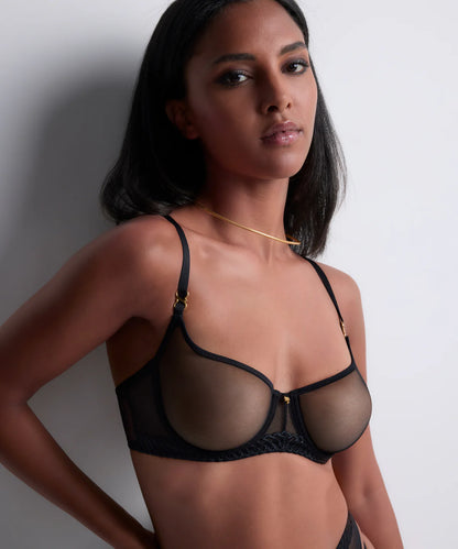 Aubade Sheer Emotion Half Cup Bra Black