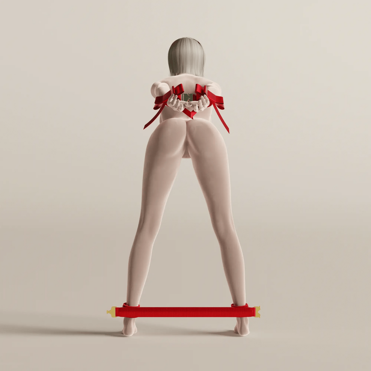 Bowknot Spreader Bar w/ Dildo Mounting Restraint Set