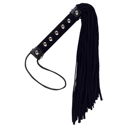 Suede and Leather Whip with Rivets