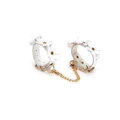 Snow Blossom Leather Hand Cuffs