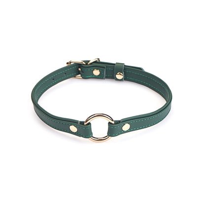 Heron Leather Mini O Ring Collar - Gold Hardware Evergreen