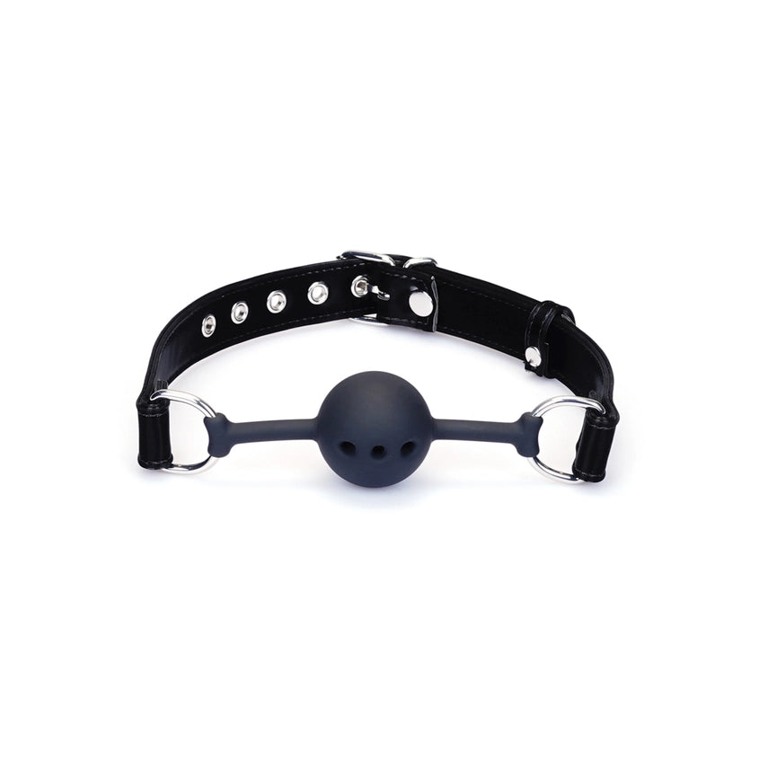 Plush Black Metallic Vegan Ball Gag