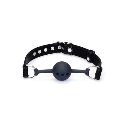 Plush Black Metallic Vegan Ball Gag