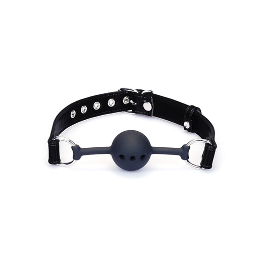Plush Black Metallic Vegan Ball Gag