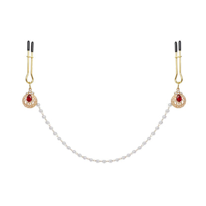 Baroque Pearl Chain Tweezer Nipple Clamps