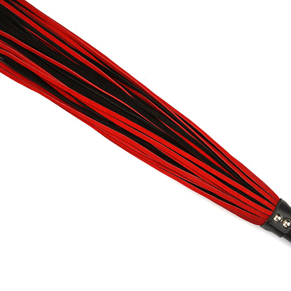 Le Souverin Heavy Black & Red Suede Flogger