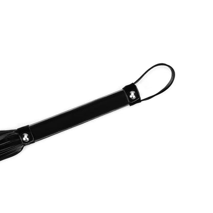 Plush Velour Metallic Black  Flogger