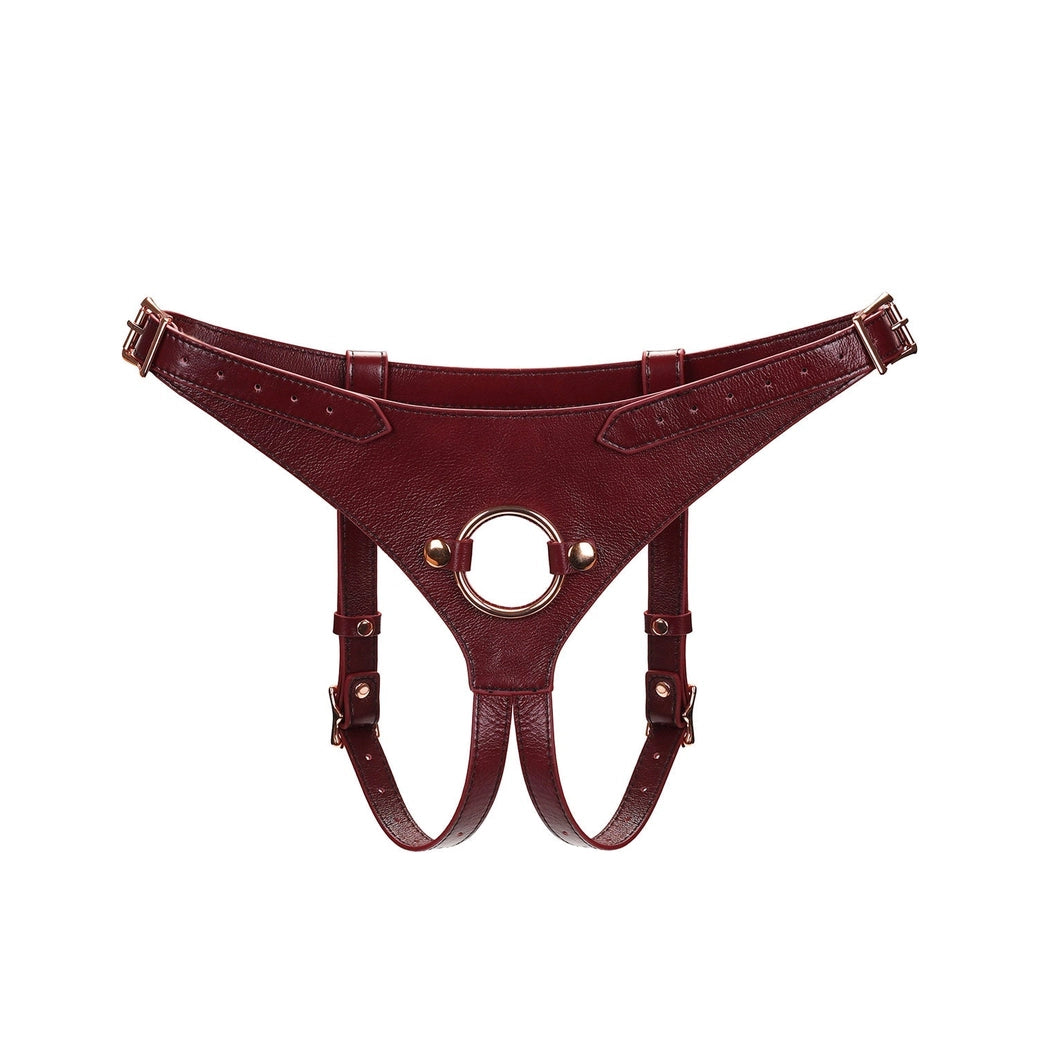 Oxblood Deluxe Leather Strap On Harness