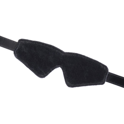 Plush Velour Metallic Black Blindfold