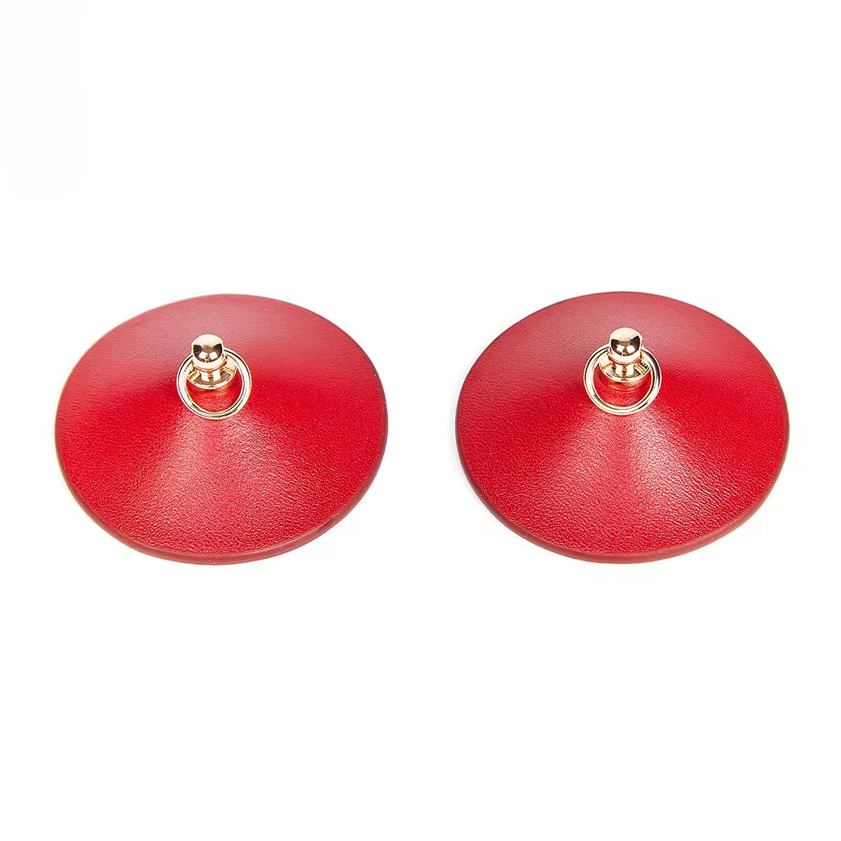 Red Leather Pasties with Gold Ring