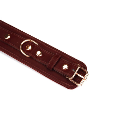Plush Velour Metallic Burgundy Wrist Cuffs