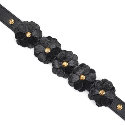 Night Blossom Leather Collar and Leash