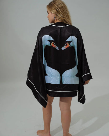 Swan Lake Silk Kimono