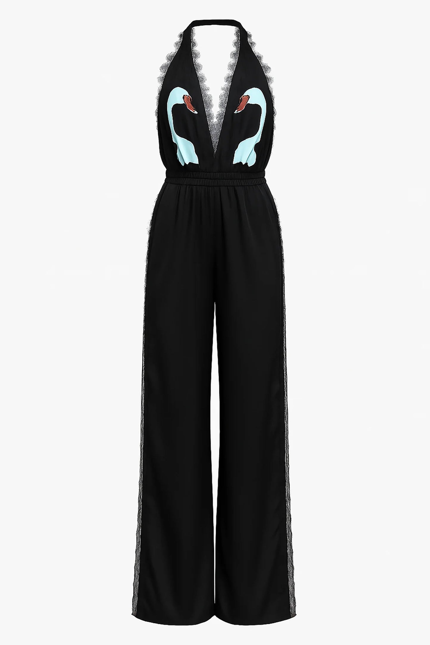 Swan Lake Silk Halter Romper
