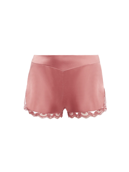 Love Me Silk Embroidery Short Smokey Pink
