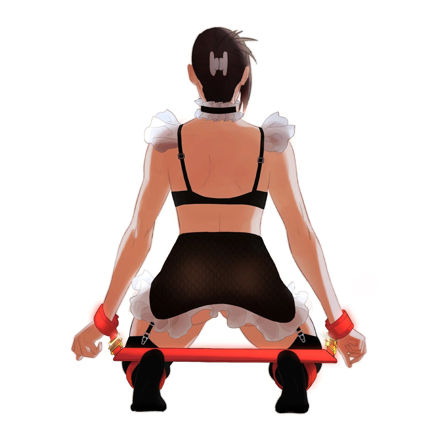 Bowknot Spreader Bar w/ Dildo Mounting Restraint Set