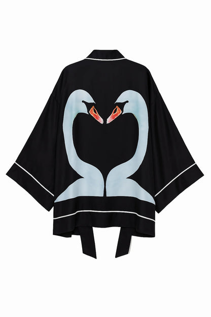Swan Lake Silk Kimono