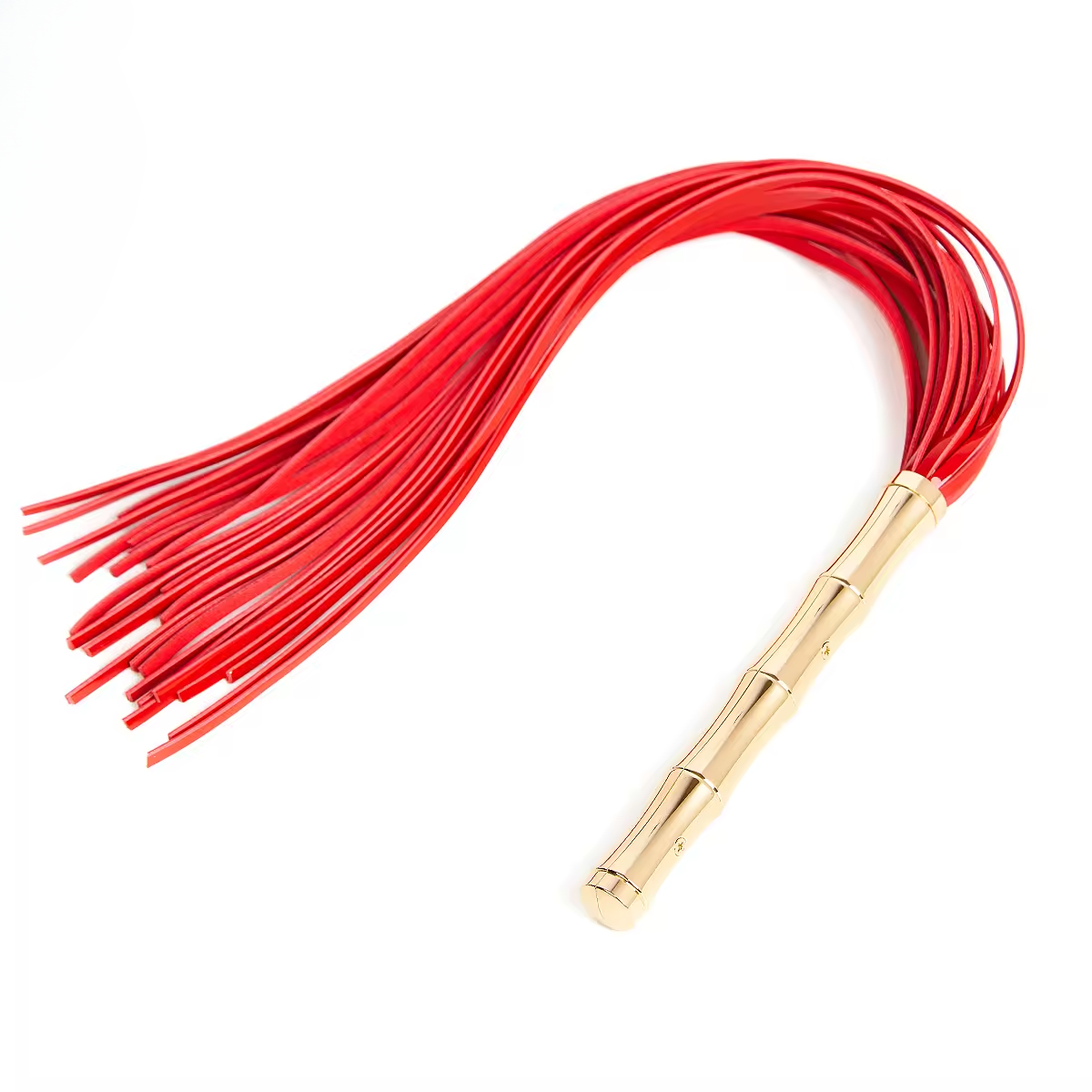 Bamboo D'Or Luxe Red Leather Flogger