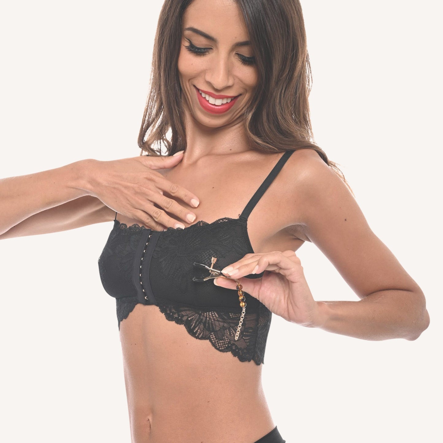 Amber Beaded Nipple Clamps