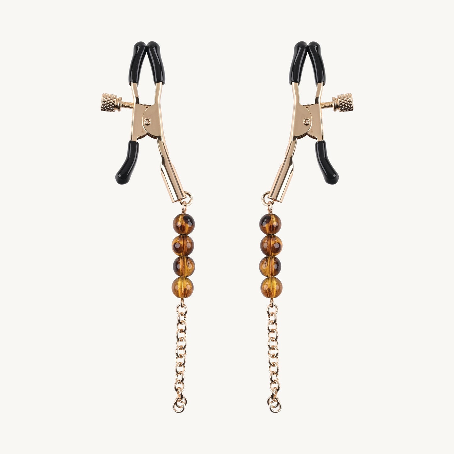 Amber Beaded Nipple Clamps