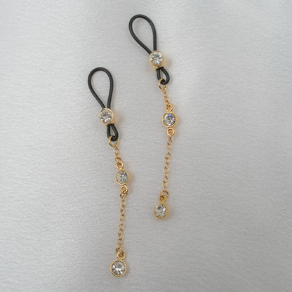 Gold Crystal Nipple Jewellry