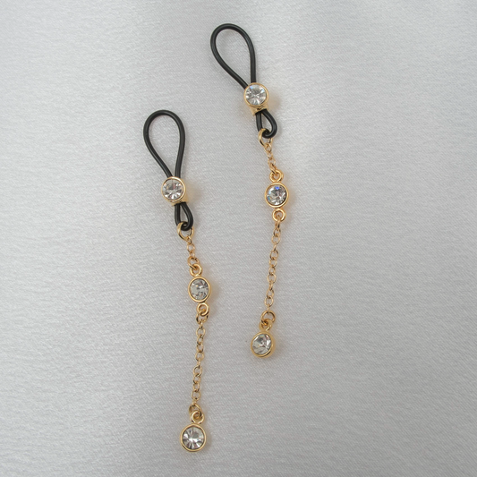 Gold Crystal Nipple Jewellry