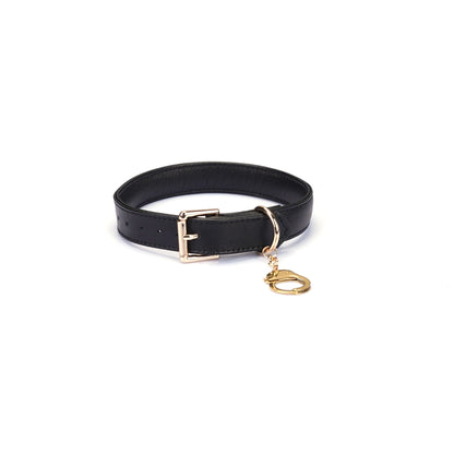 Black Leather Choker with Handcuff