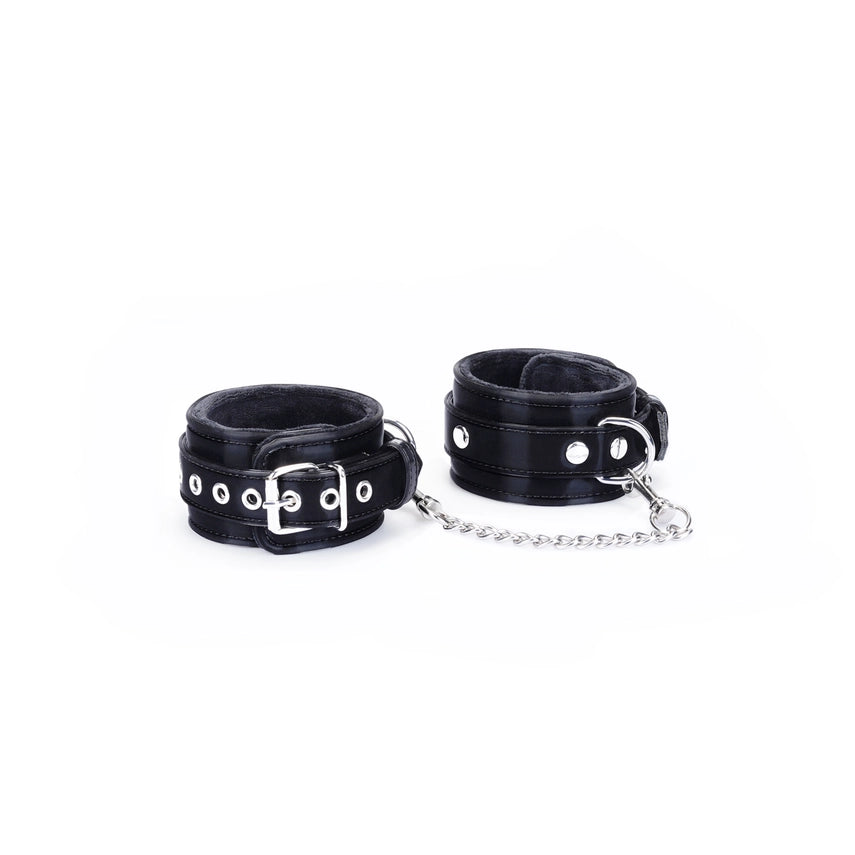 Plush Velour Metallic Black Ankle Cuffs