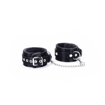 Plush Velour Metallic Black Ankle Cuffs