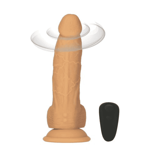 Dual Density Rotating & Vibrating Suction Dildo 8"