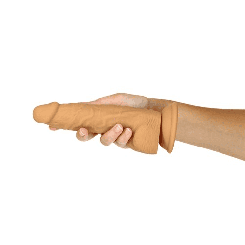 Dual Density Rotating & Vibrating Suction Dildo 8"