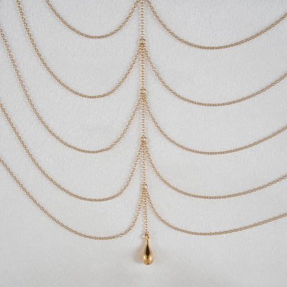 Bustier Drape Pearl Gold