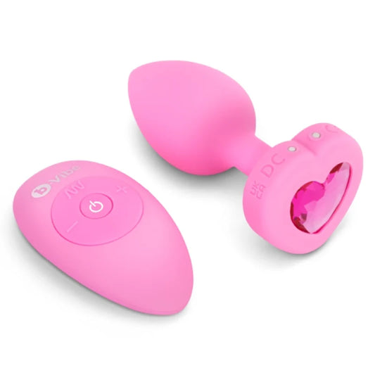 Vibrating Jeweled Heart Plug with Remote