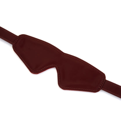 Plush Velour Metallic Burgundy Blindfold