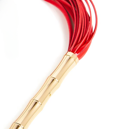 Bamboo D'Or Luxe Red Leather Flogger
