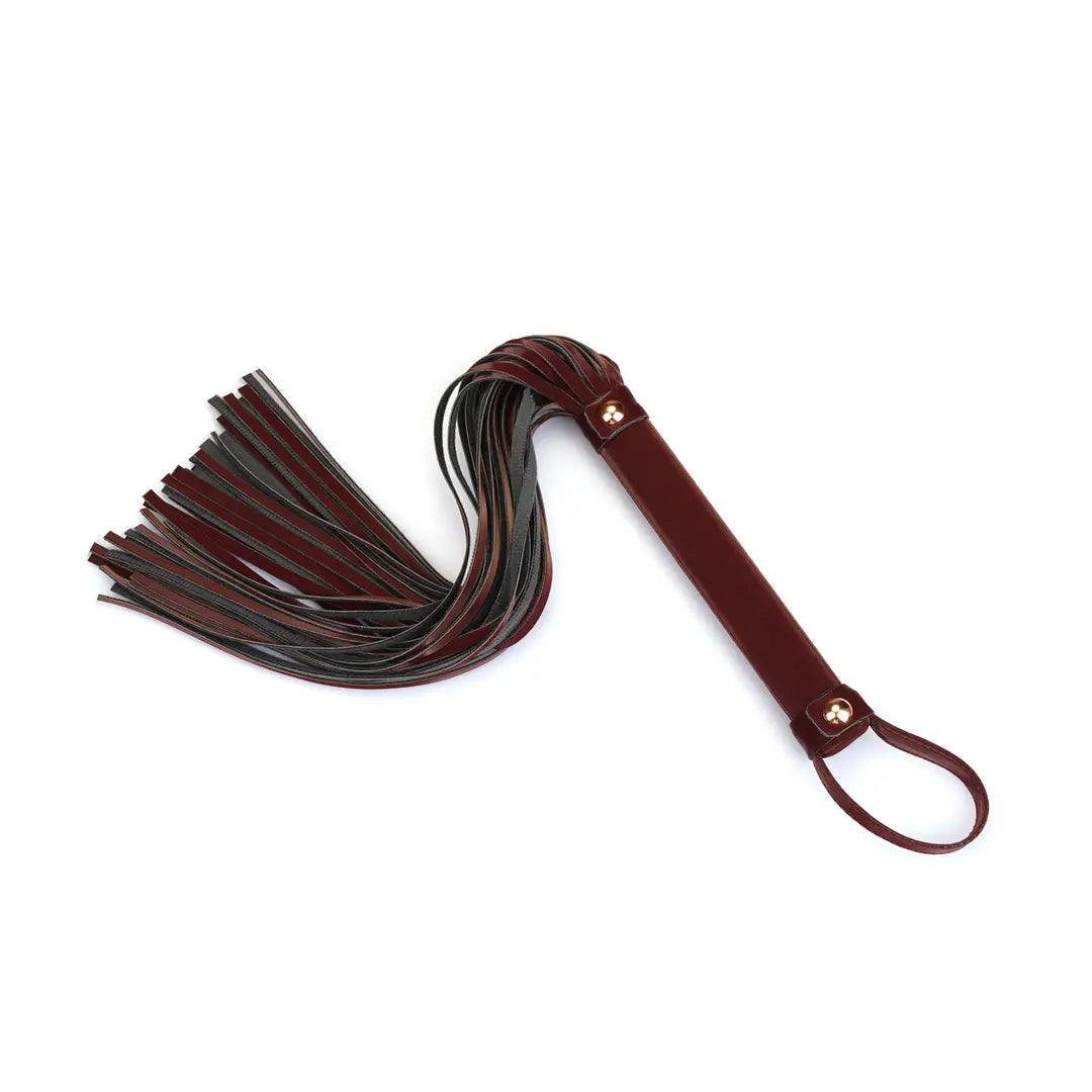 Plush Velour Metallic Burgundy Flogger