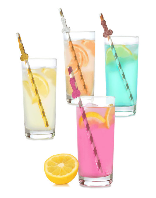 Metallic Paper Penis Straws