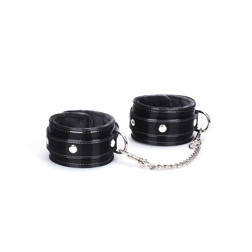 Plush Velour Metallic Black Ankle Cuffs
