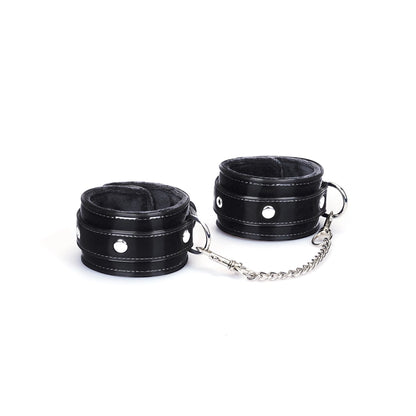 Plush Velour Metallic Black Ankle Cuffs