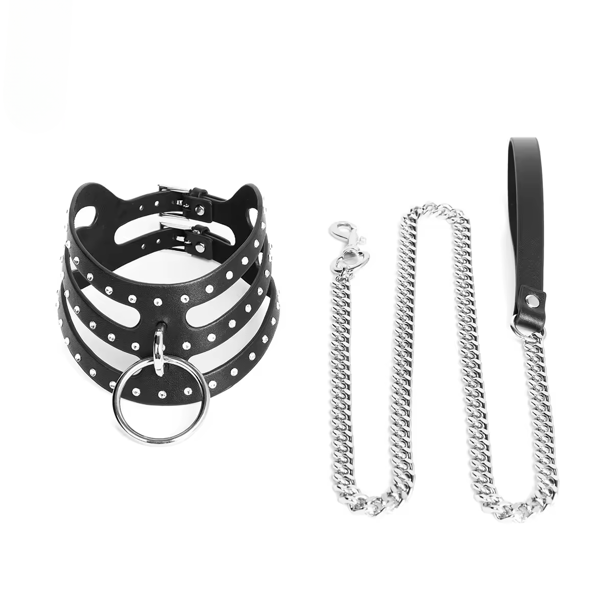 Diamant Vegan Leather Collar with Leash