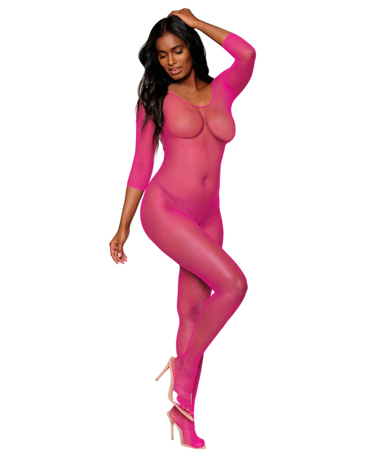 Amsterdam Fishnet Crotchless Pink Bodystocking