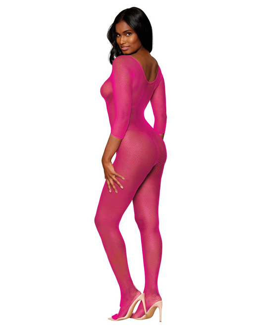 Amsterdam Fishnet Crotchless Pink Bodystocking