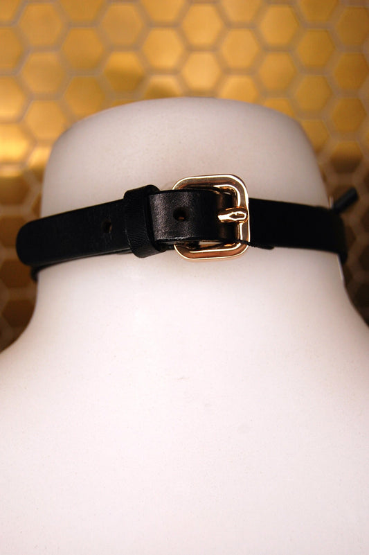 Embla 2.0 Leather Collar Black & Gold